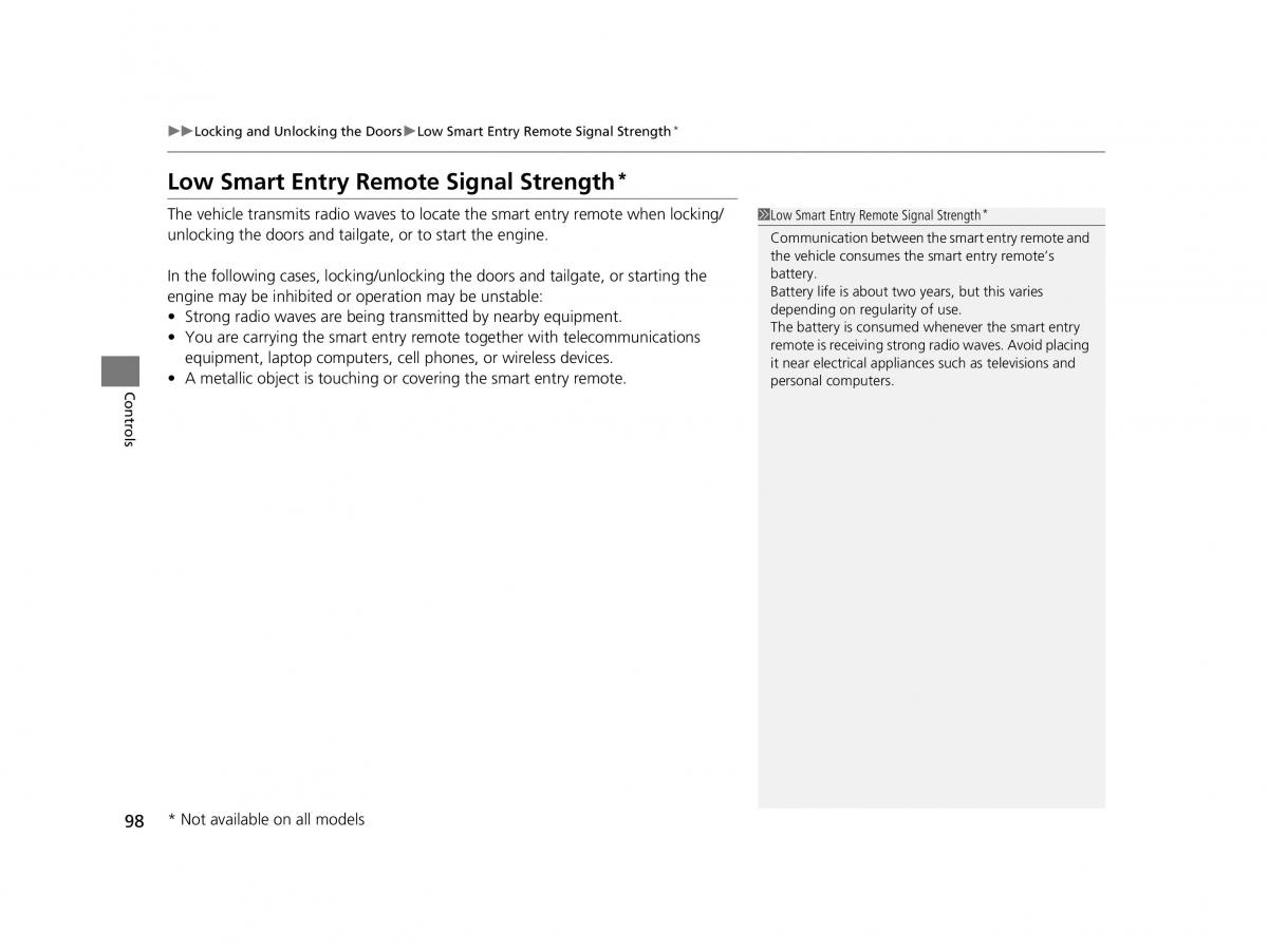 Honda HR V II 2 owners manual / page 99