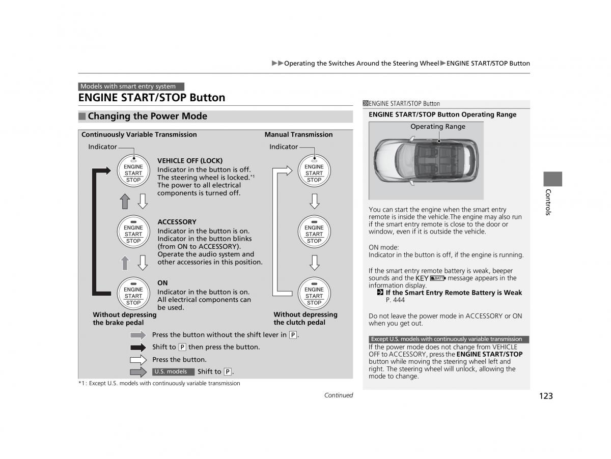 Honda HR V II 2 owners manual / page 124