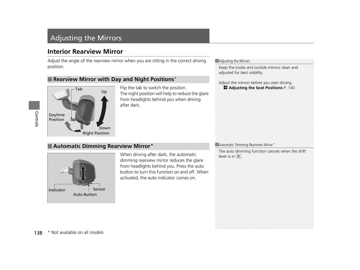 Honda HR V II 2 owners manual / page 139