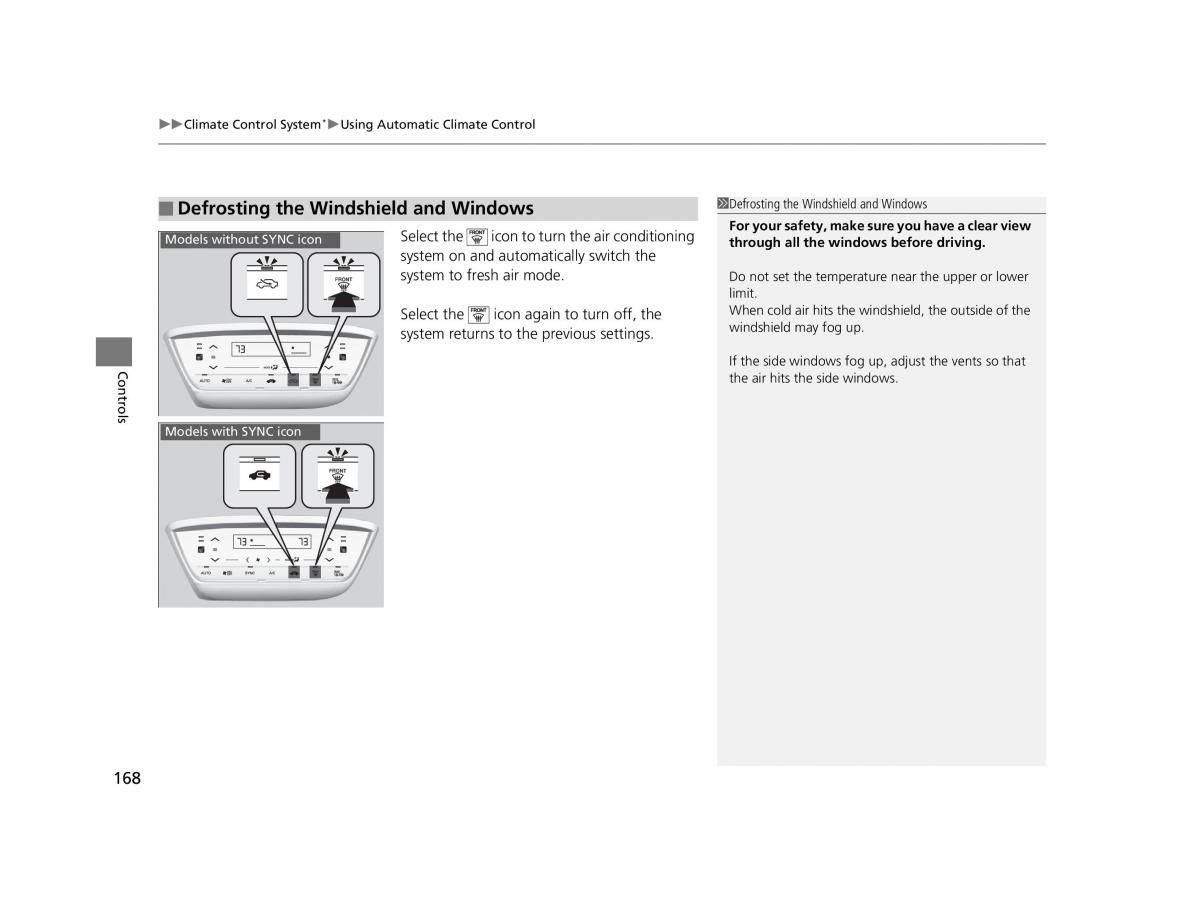 Honda HR V II 2 owners manual / page 169