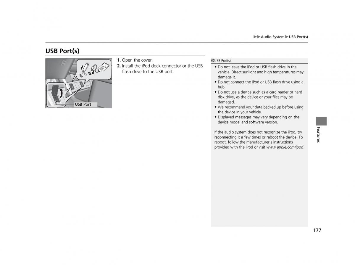 Honda HR V II 2 owners manual / page 178