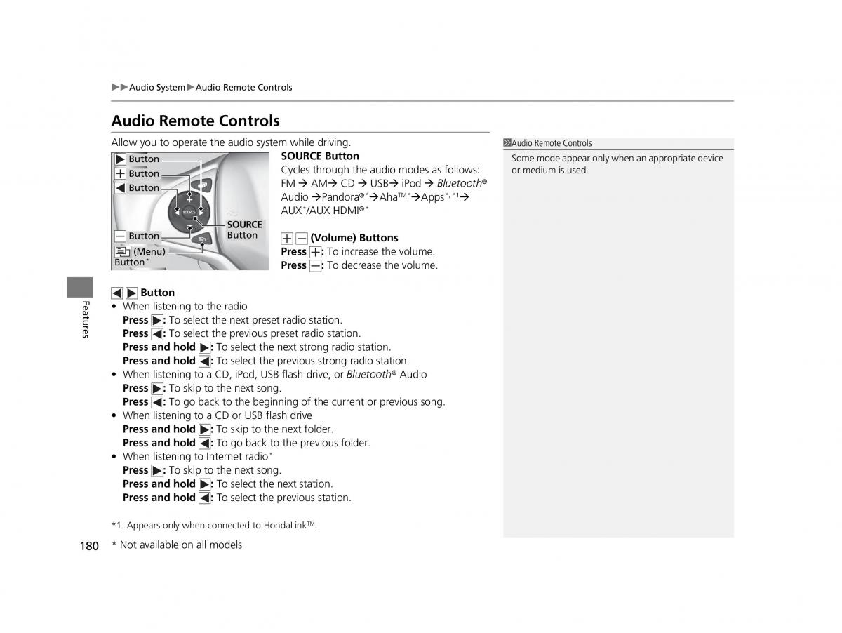 Honda HR V II 2 owners manual / page 181