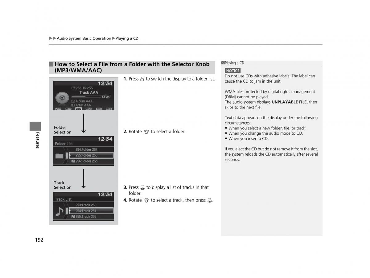 Honda HR V II 2 owners manual / page 193