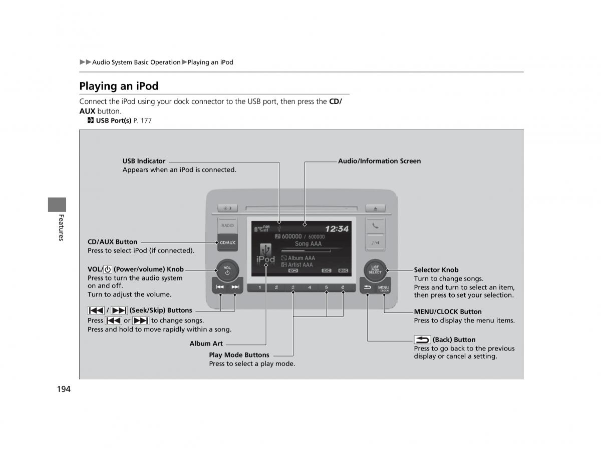 Honda HR V II 2 owners manual / page 195