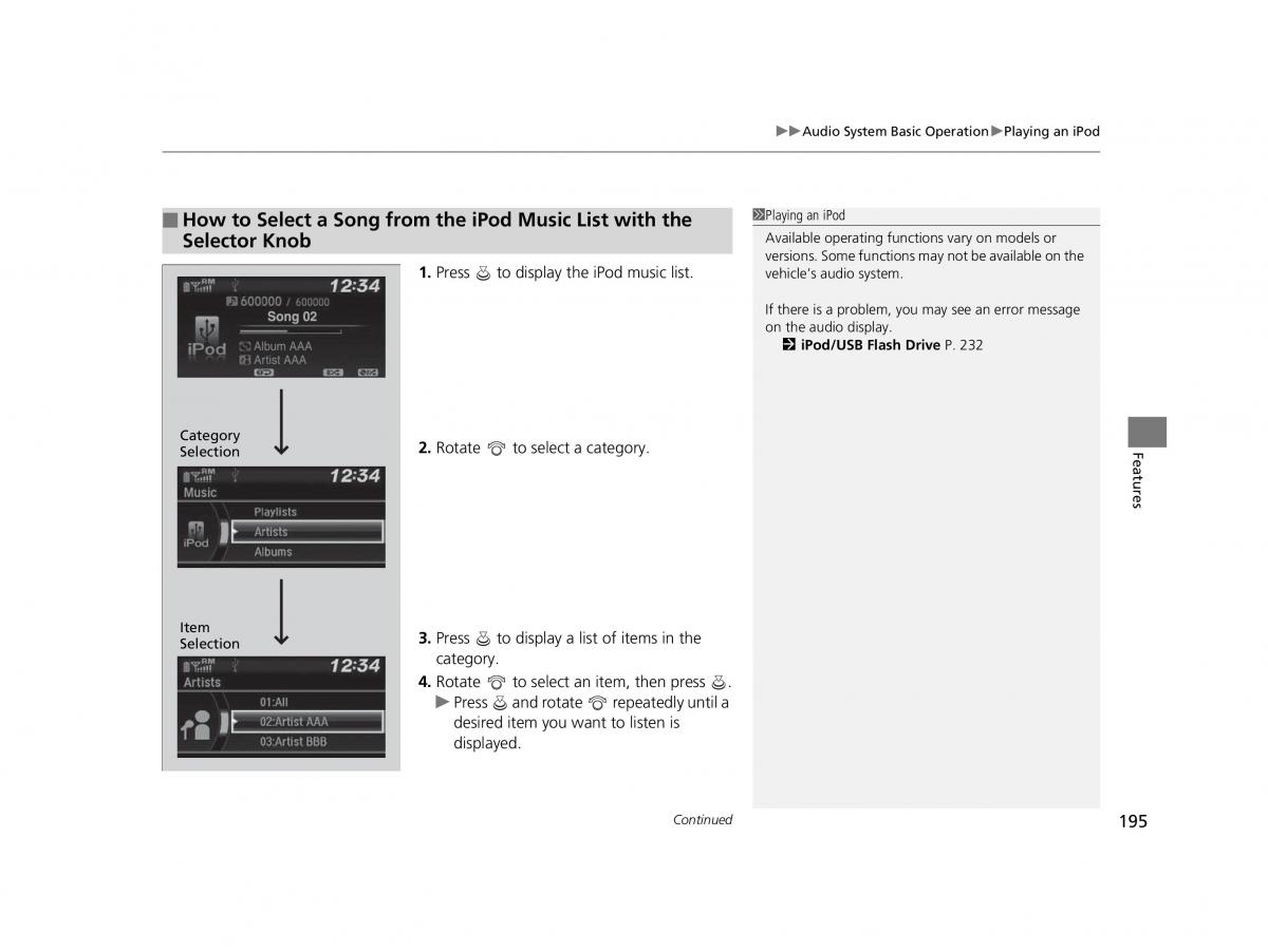 Honda HR V II 2 owners manual / page 196