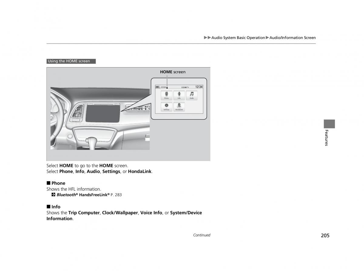 Honda HR V II 2 owners manual / page 206