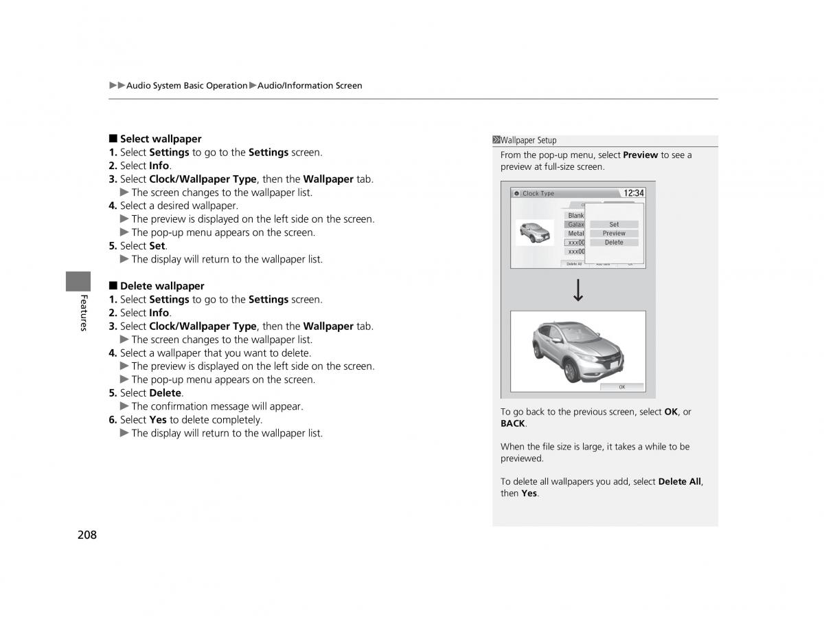 Honda HR V II 2 owners manual / page 209