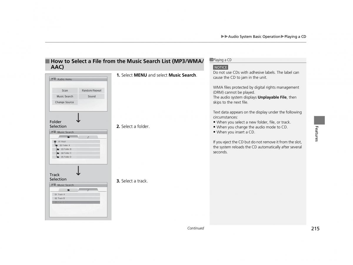 Honda HR V II 2 owners manual / page 216