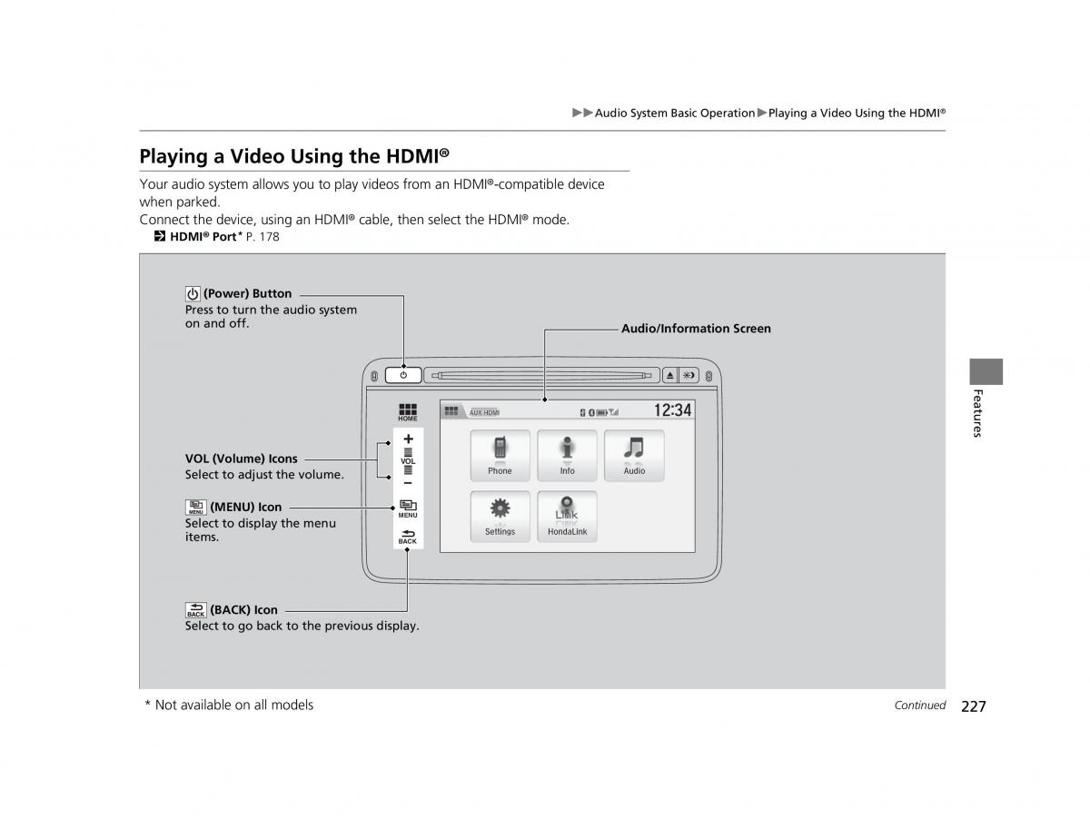 Honda HR V II 2 owners manual / page 228