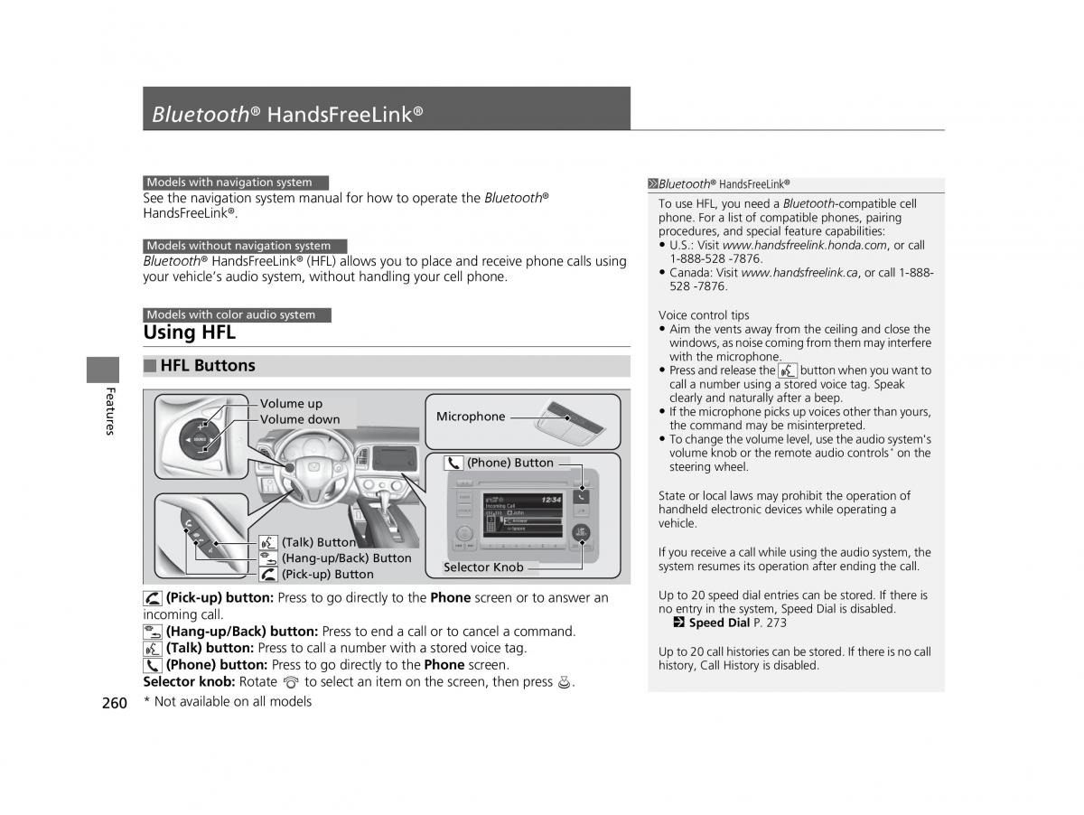 Honda HR V II 2 owners manual / page 261