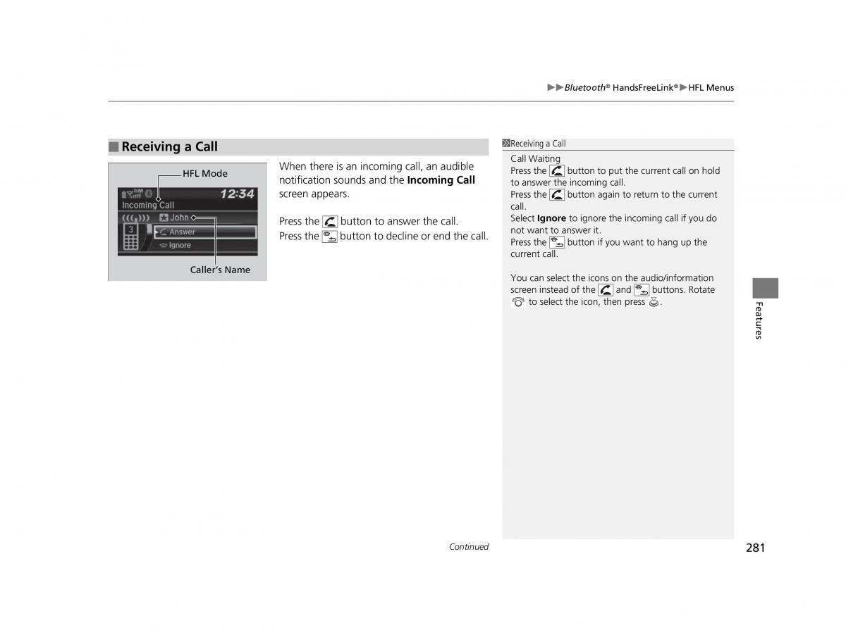 Honda HR V II 2 owners manual / page 282