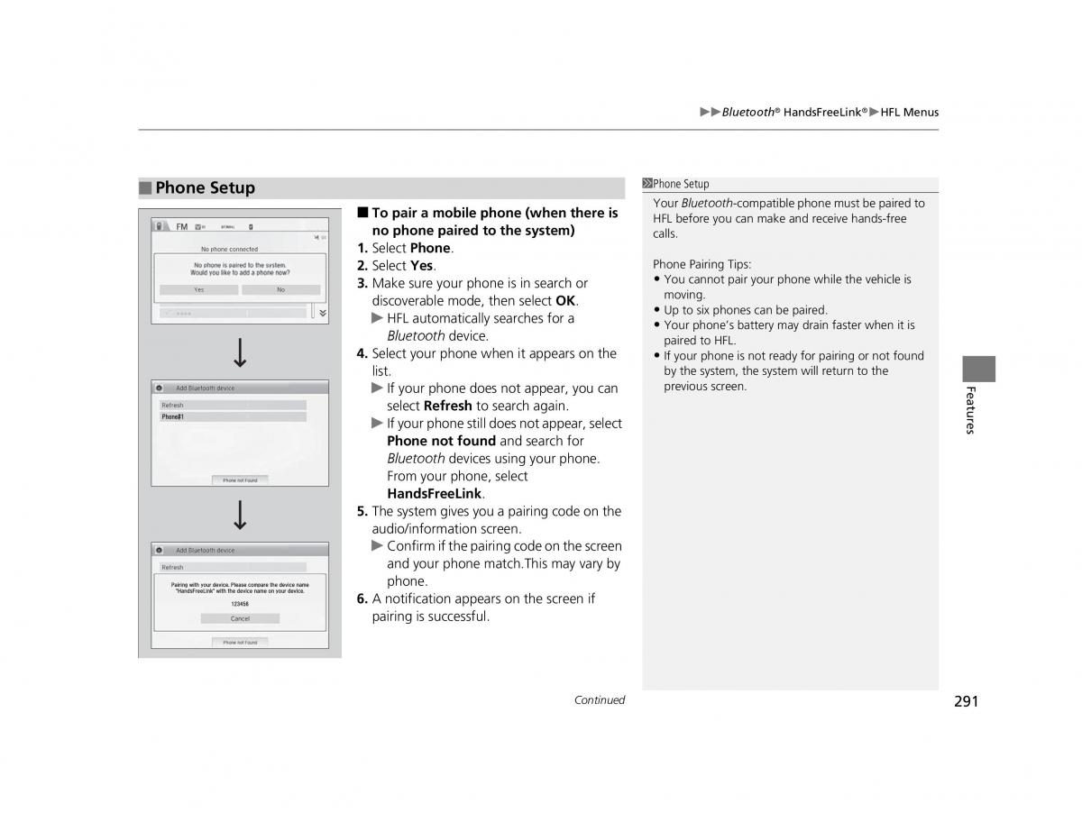 Honda HR V II 2 owners manual / page 292