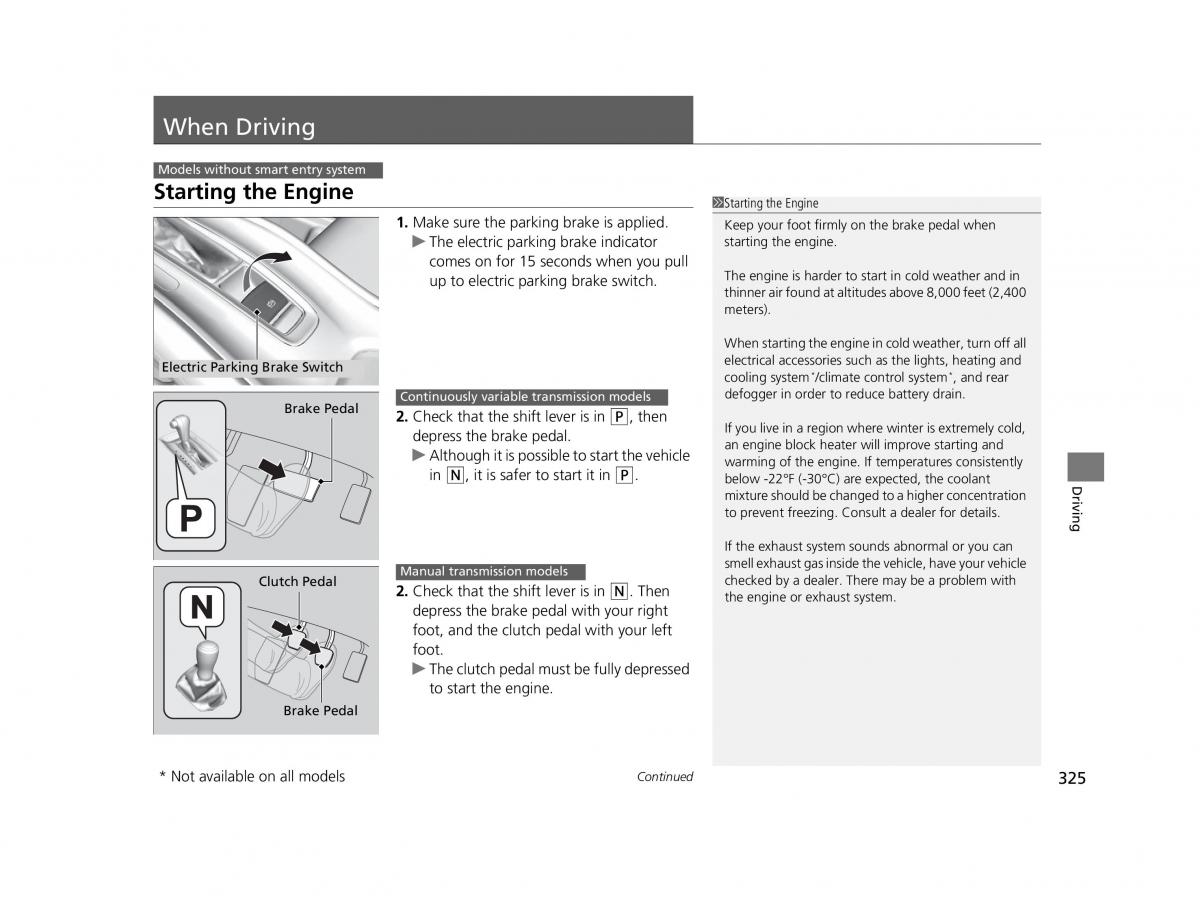 Honda HR V II 2 owners manual / page 326