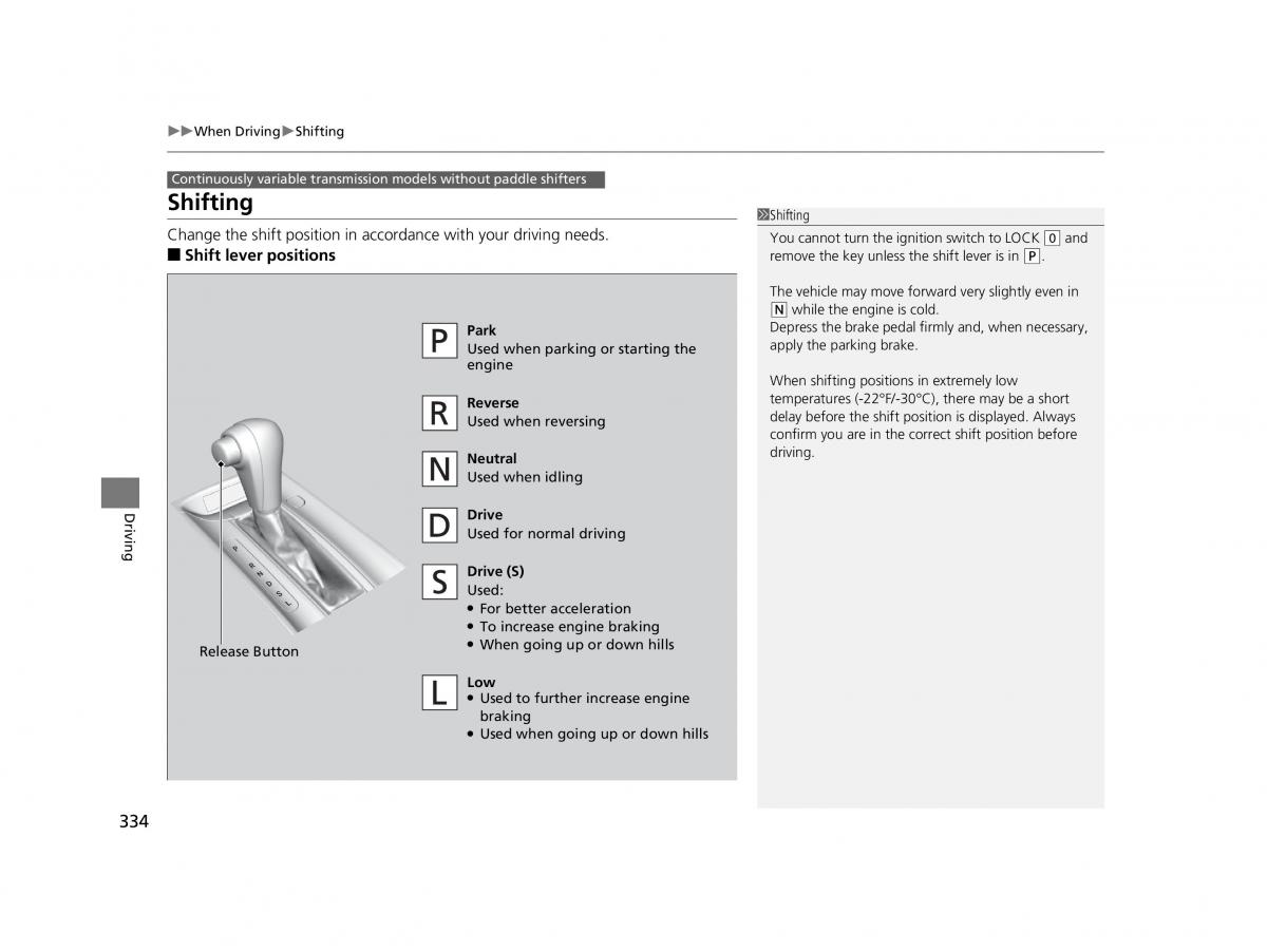 Honda HR V II 2 owners manual / page 335