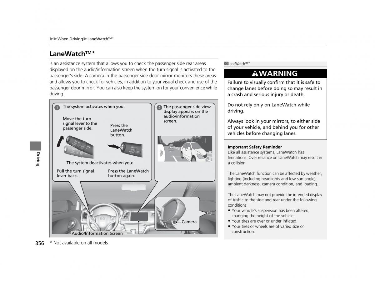 Honda HR V II 2 owners manual / page 357