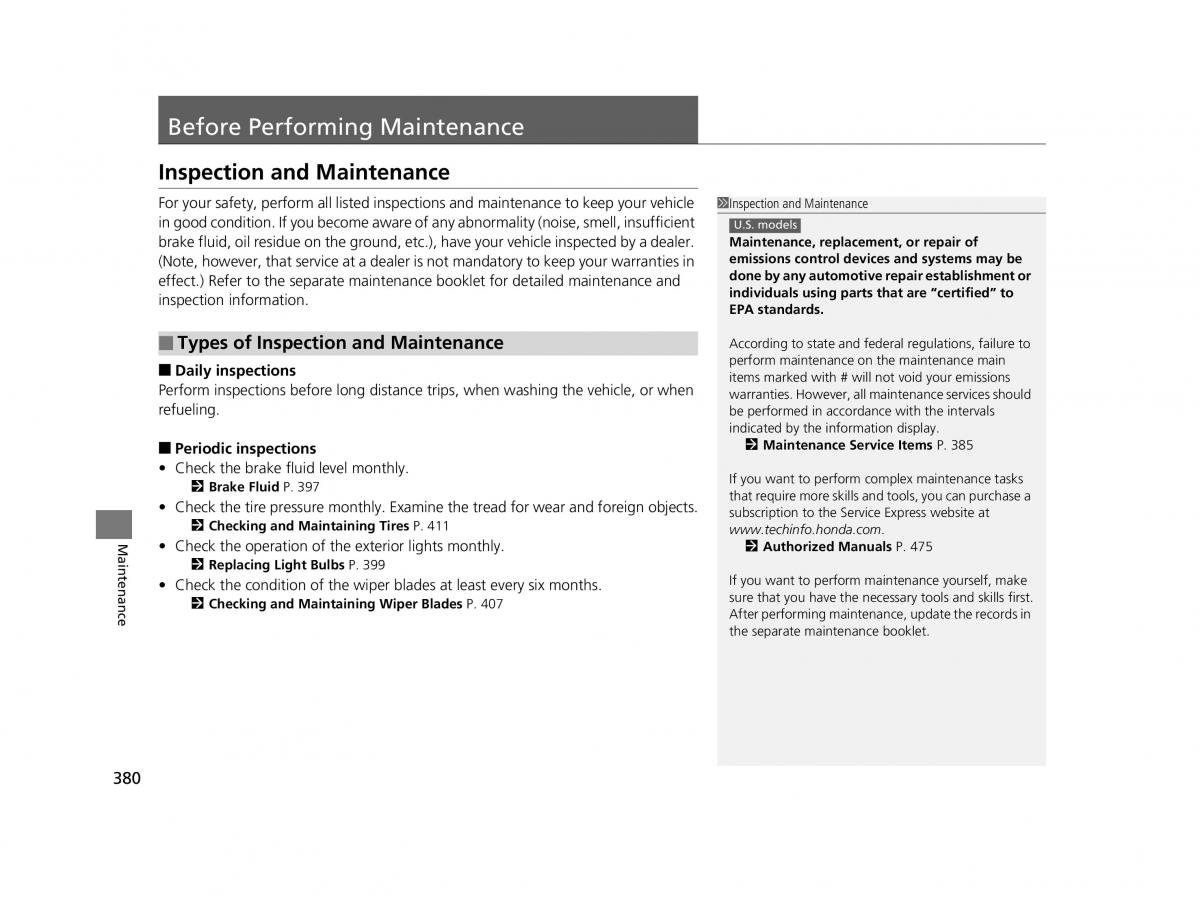 Honda HR V II 2 owners manual / page 381