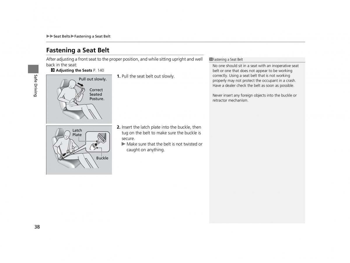 Honda HR V II 2 owners manual / page 39