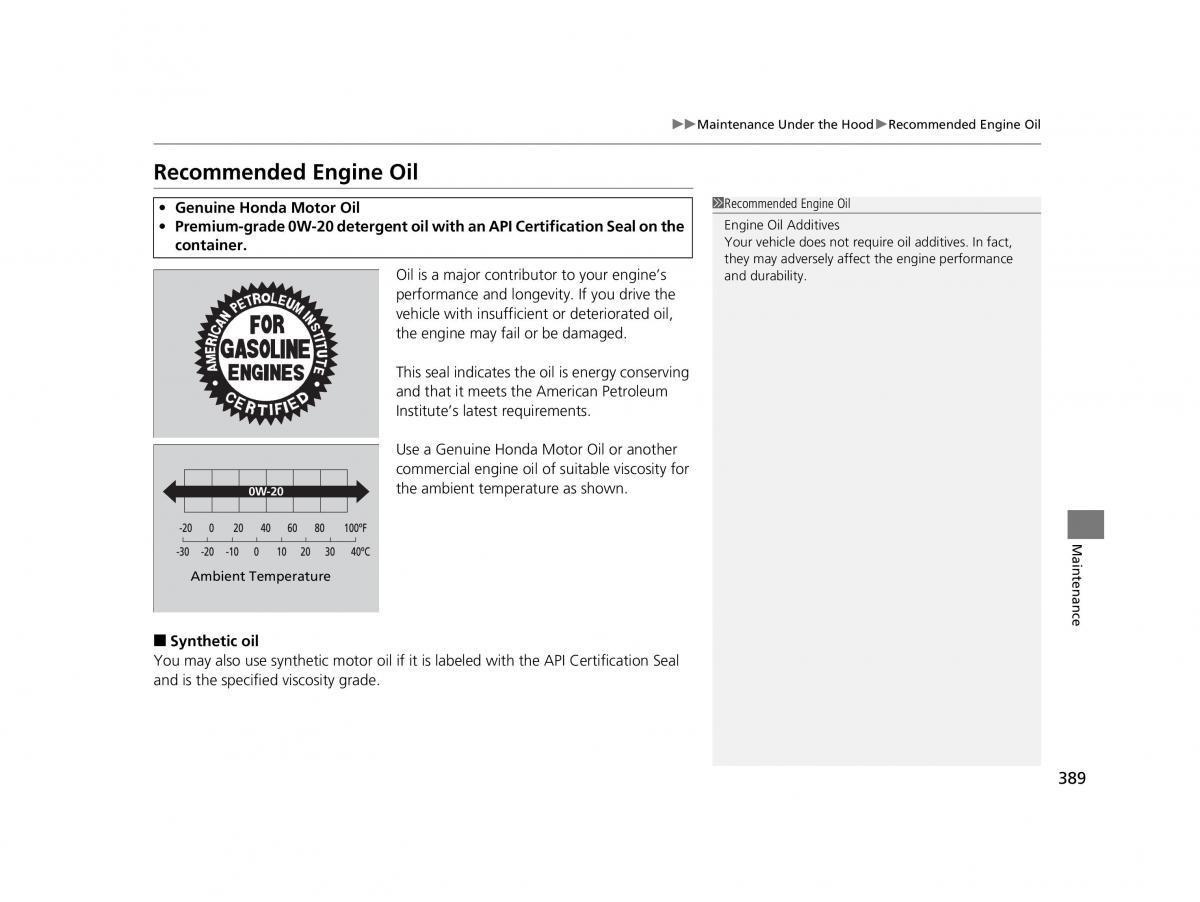 Honda HR V II 2 owners manual / page 390