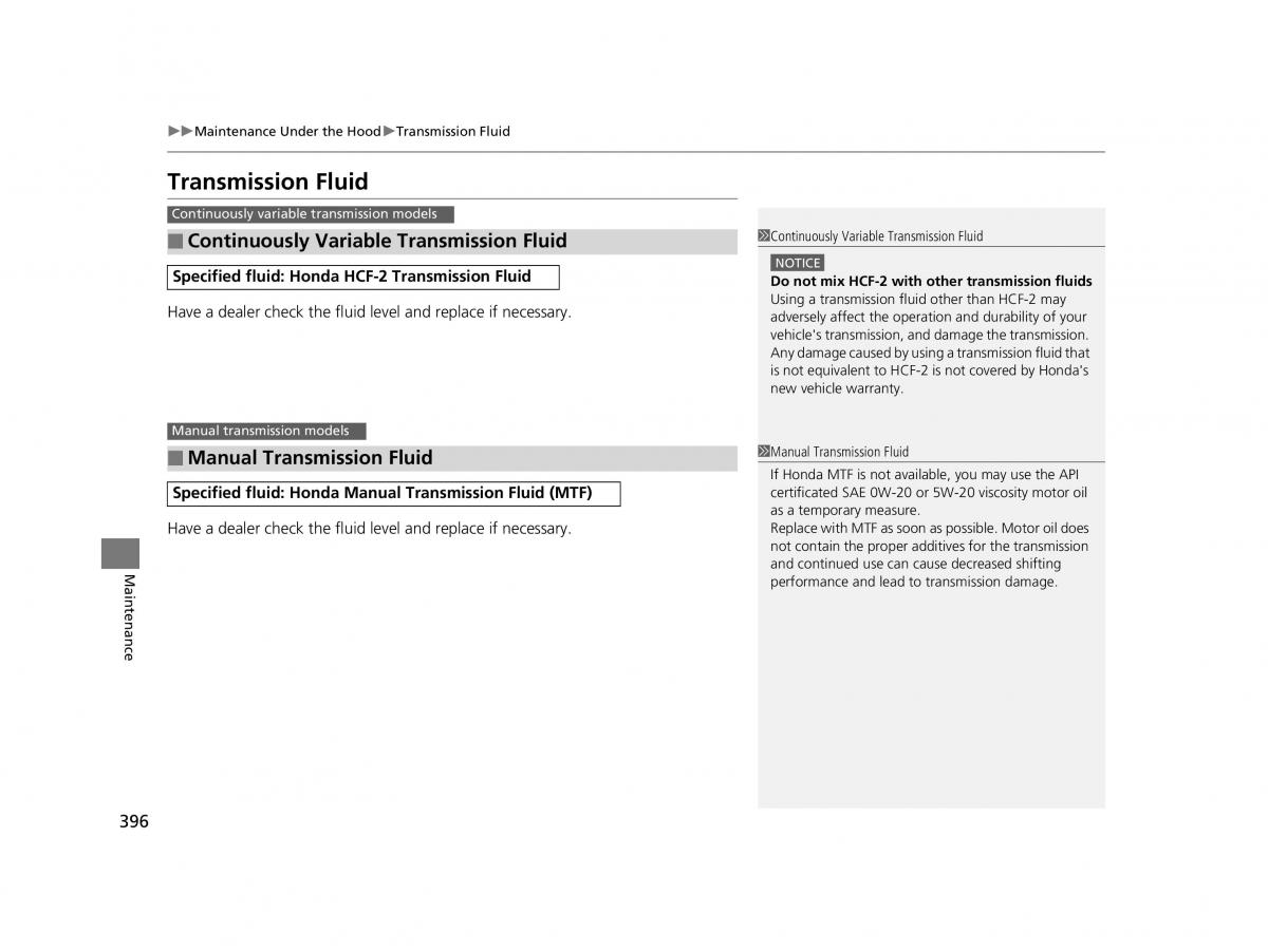 Honda HR V II 2 owners manual / page 397