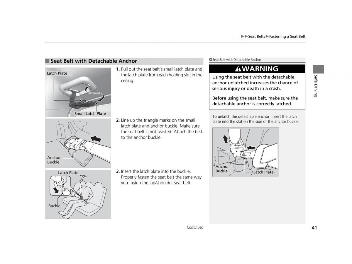 Honda HR V II 2 owners manual / page 42