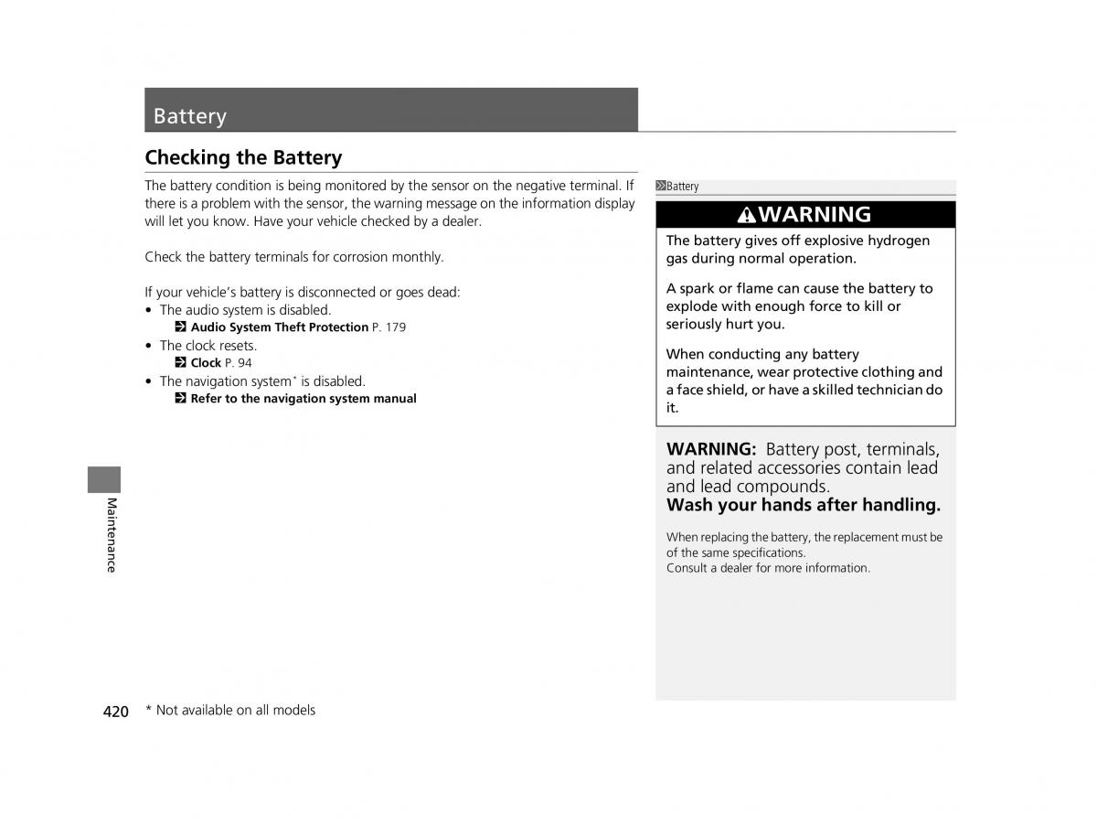 Honda HR V II 2 owners manual / page 421