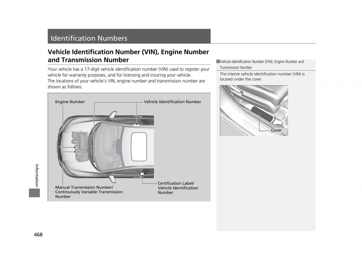 Honda HR V II 2 owners manual / page 469