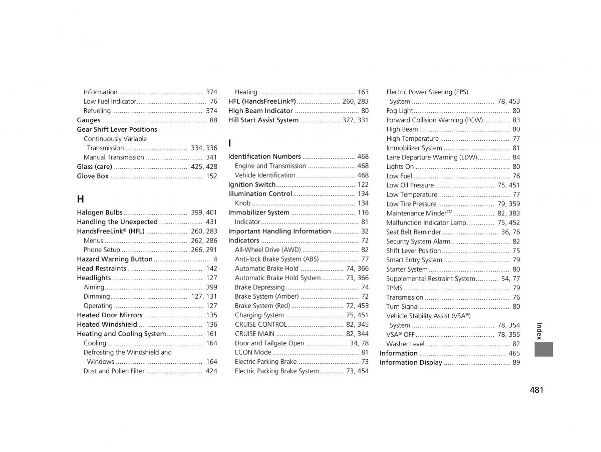 Honda HR V II 2 owners manual / page 482