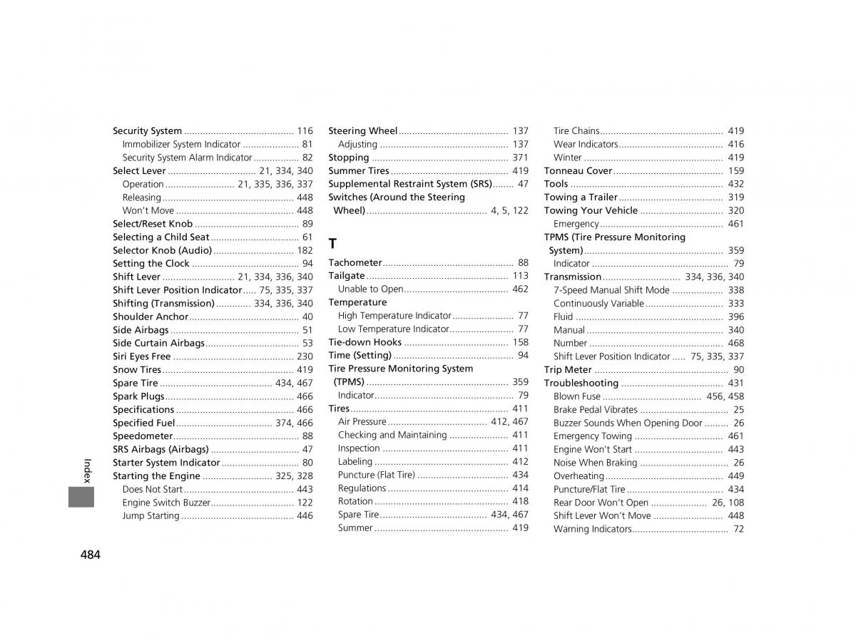 Honda HR V II 2 owners manual / page 485