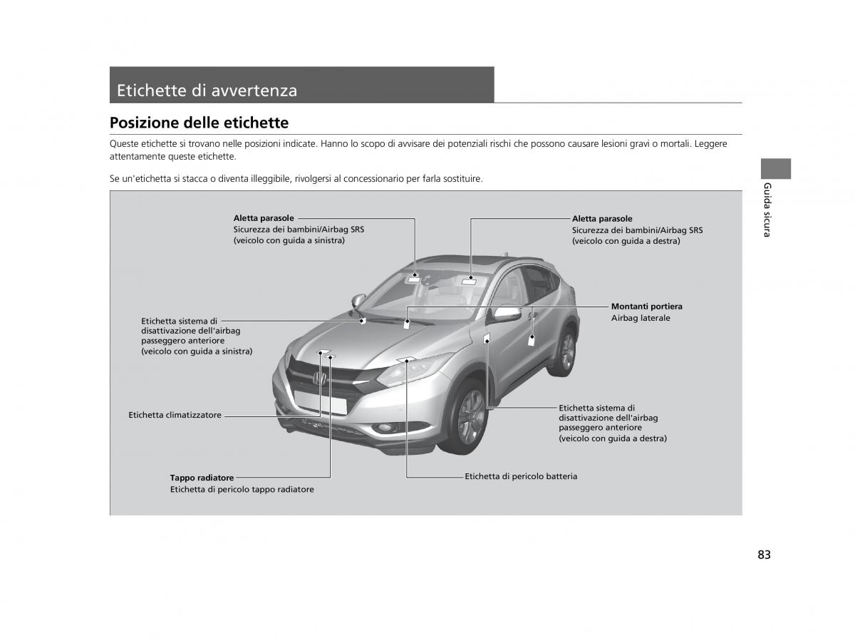 Honda HR V II 2 manuale del proprietario / page 84