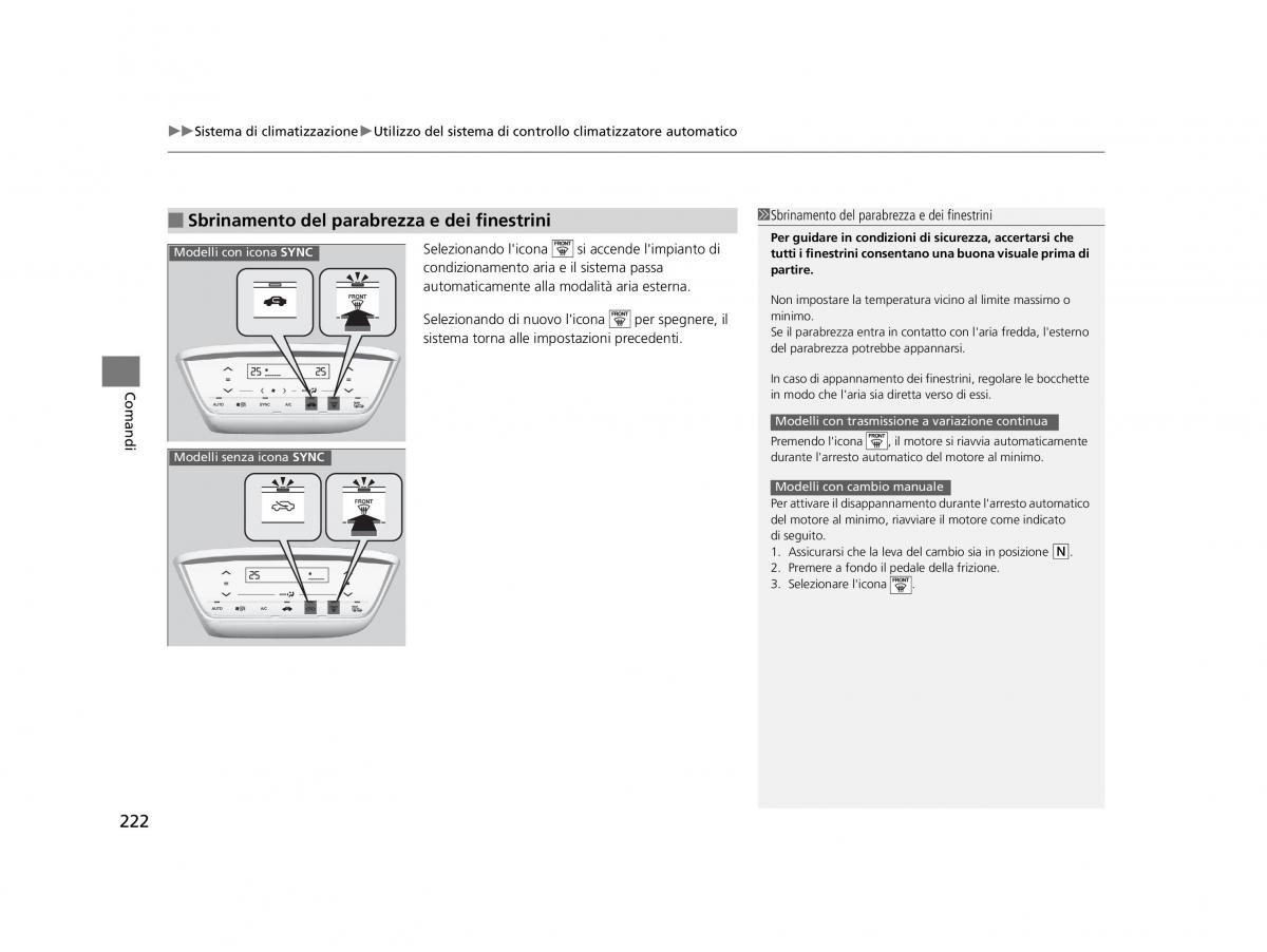 Honda HR V II 2 manuale del proprietario / page 223