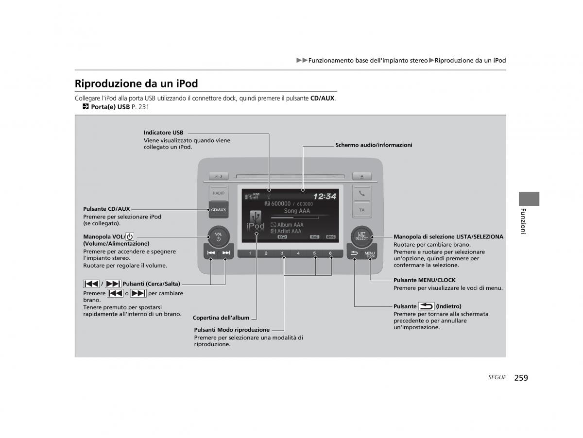 Honda HR V II 2 manuale del proprietario / page 260