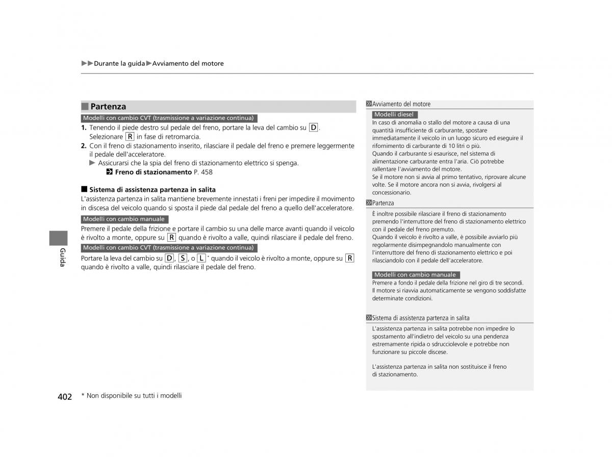 Honda HR V II 2 manuale del proprietario / page 403