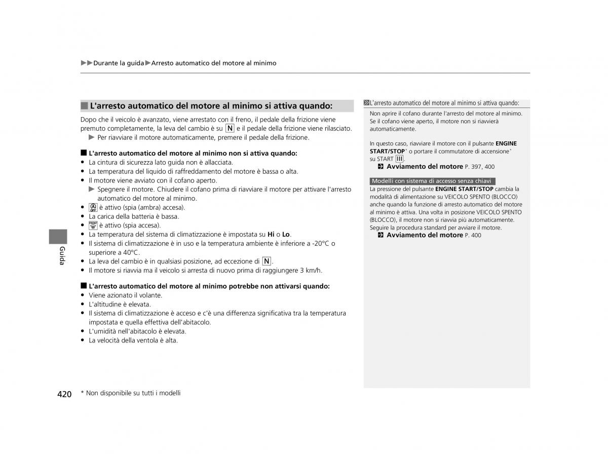 Honda HR V II 2 manuale del proprietario / page 421