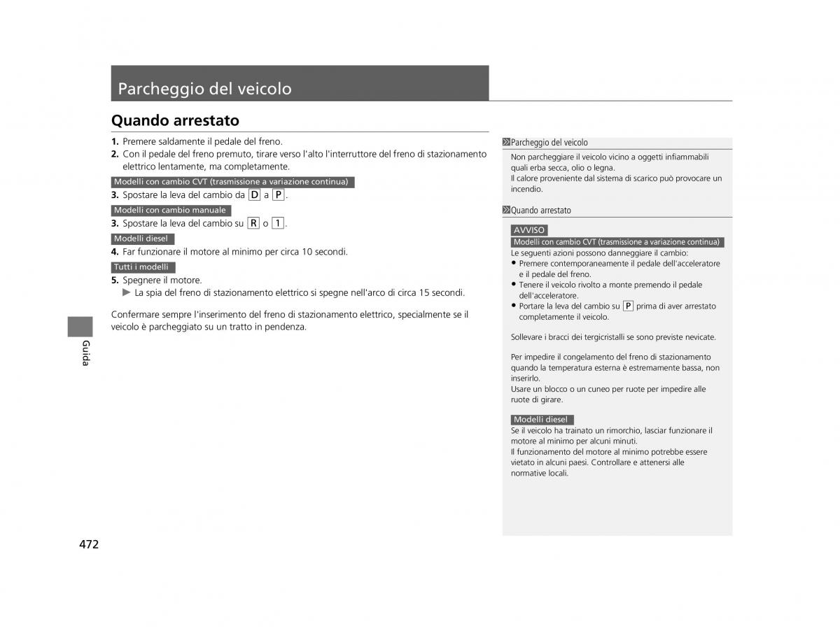 Honda HR V II 2 manuale del proprietario / page 473