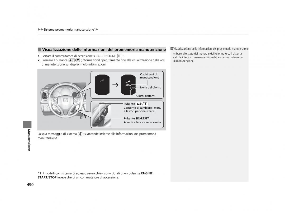 Honda HR V II 2 manuale del proprietario / page 491