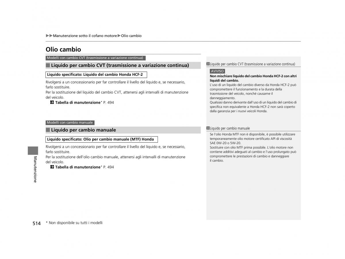 Honda HR V II 2 manuale del proprietario / page 515