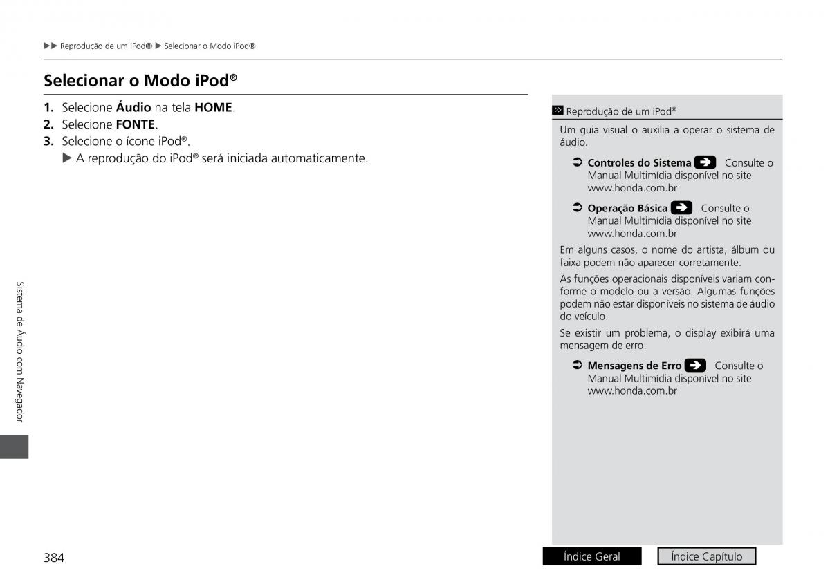 Honda HR V II 2 manual del propietario / page 392