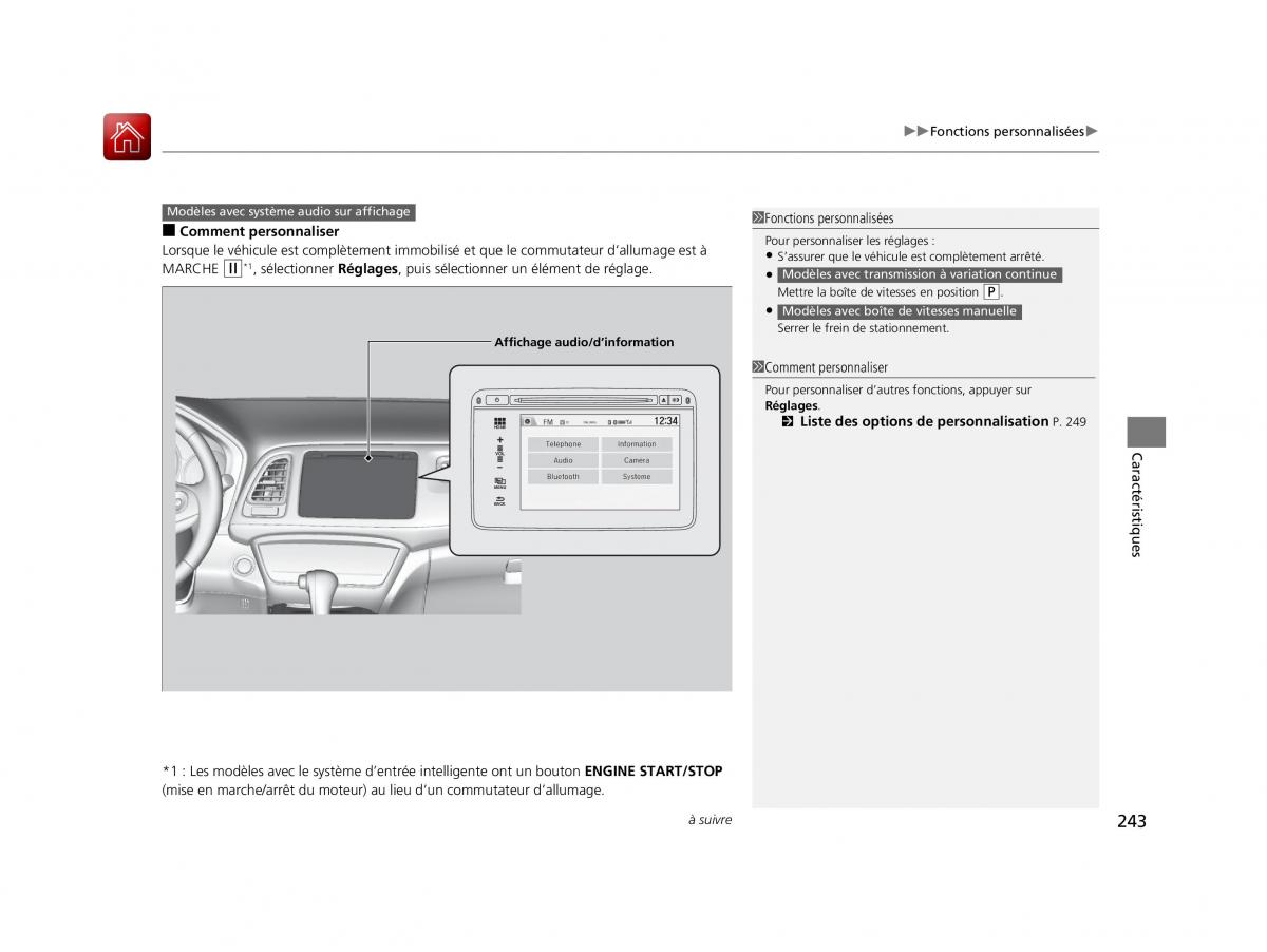 Honda HR V II 2 manuel du proprietaire / page 244