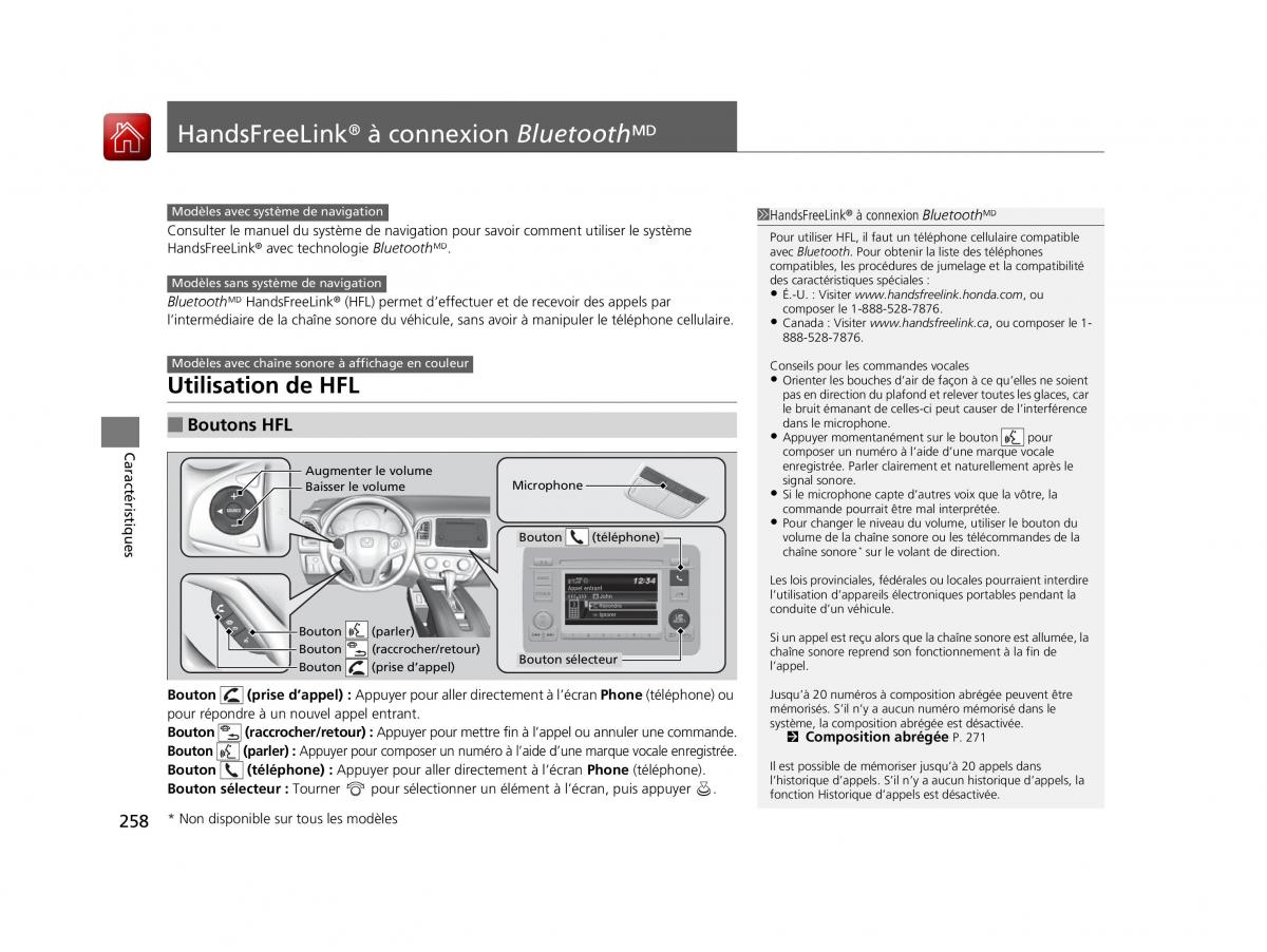 Honda HR V II 2 manuel du proprietaire / page 259