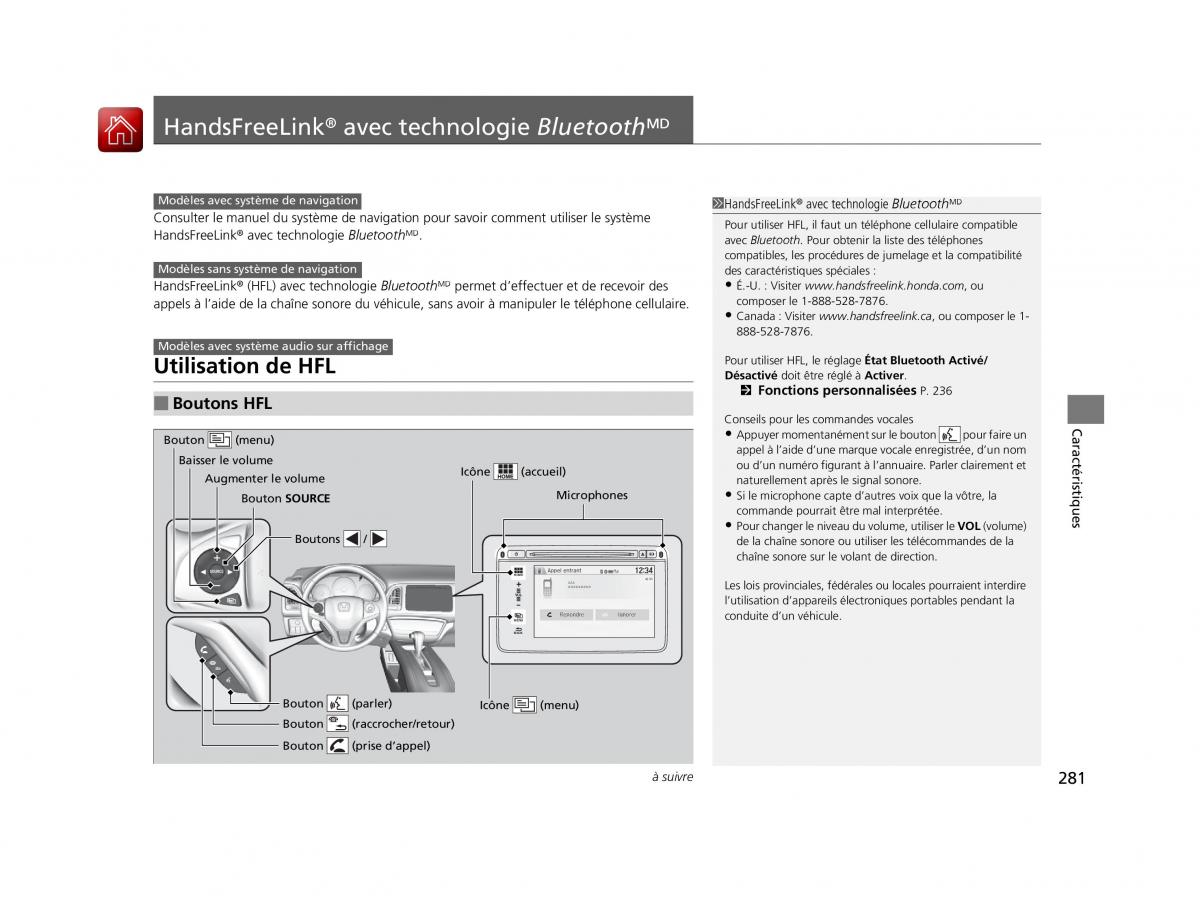 Honda HR V II 2 manuel du proprietaire / page 282