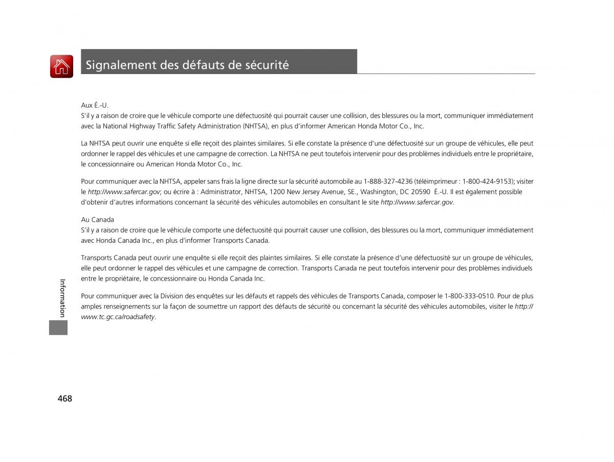 Honda HR V II 2 manuel du proprietaire / page 469