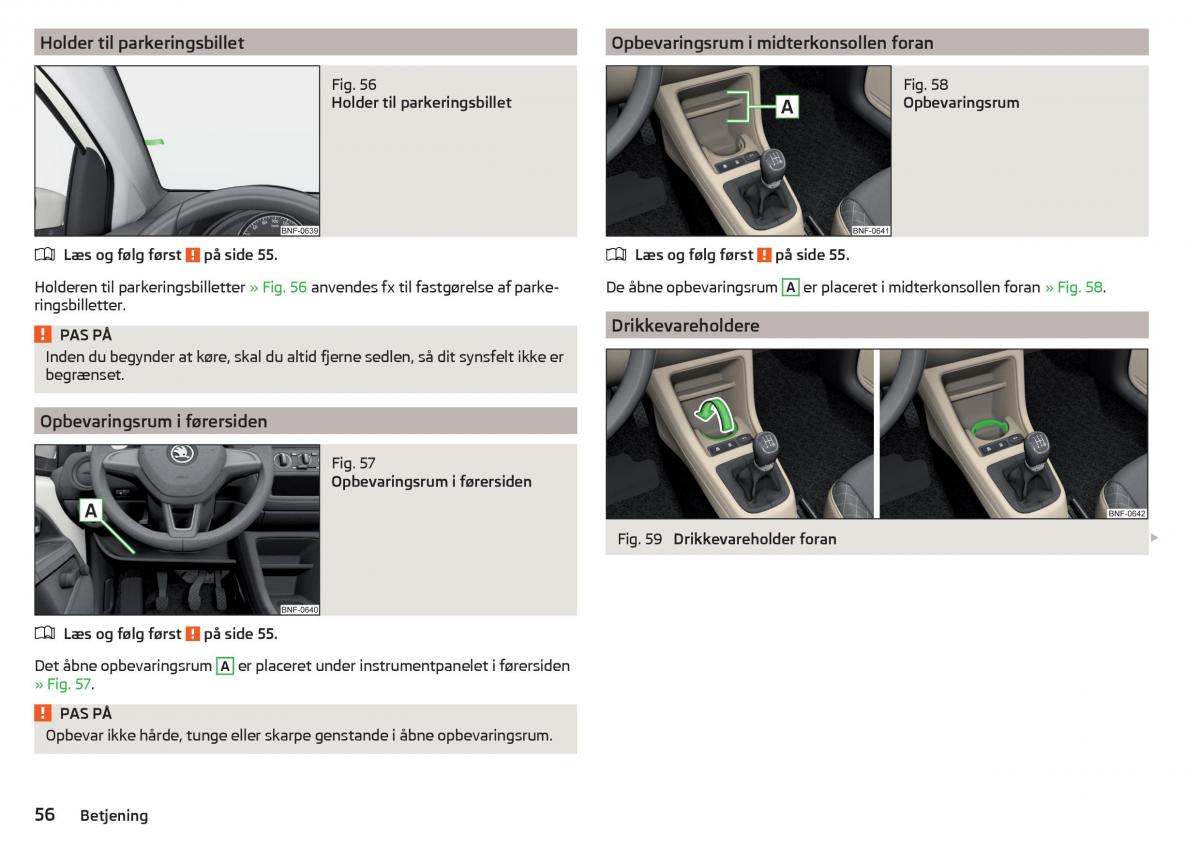 Skoda Citigo Bilens instruktionsbog / page 58