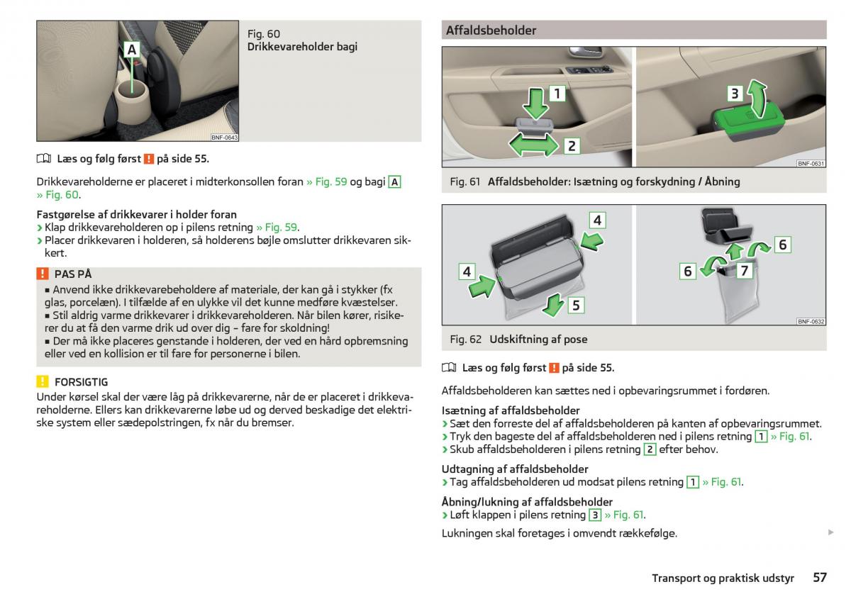 Skoda Citigo Bilens instruktionsbog / page 59