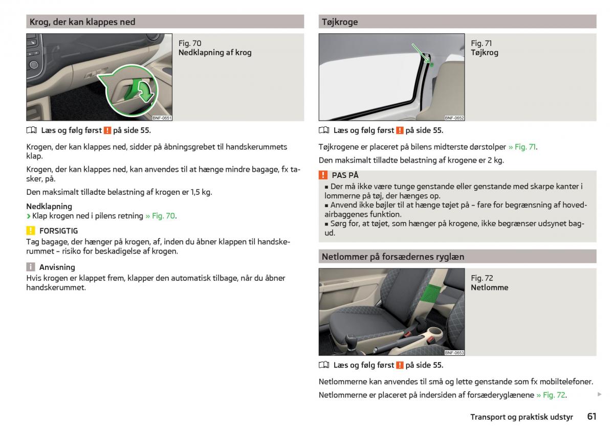 Skoda Citigo Bilens instruktionsbog / page 63