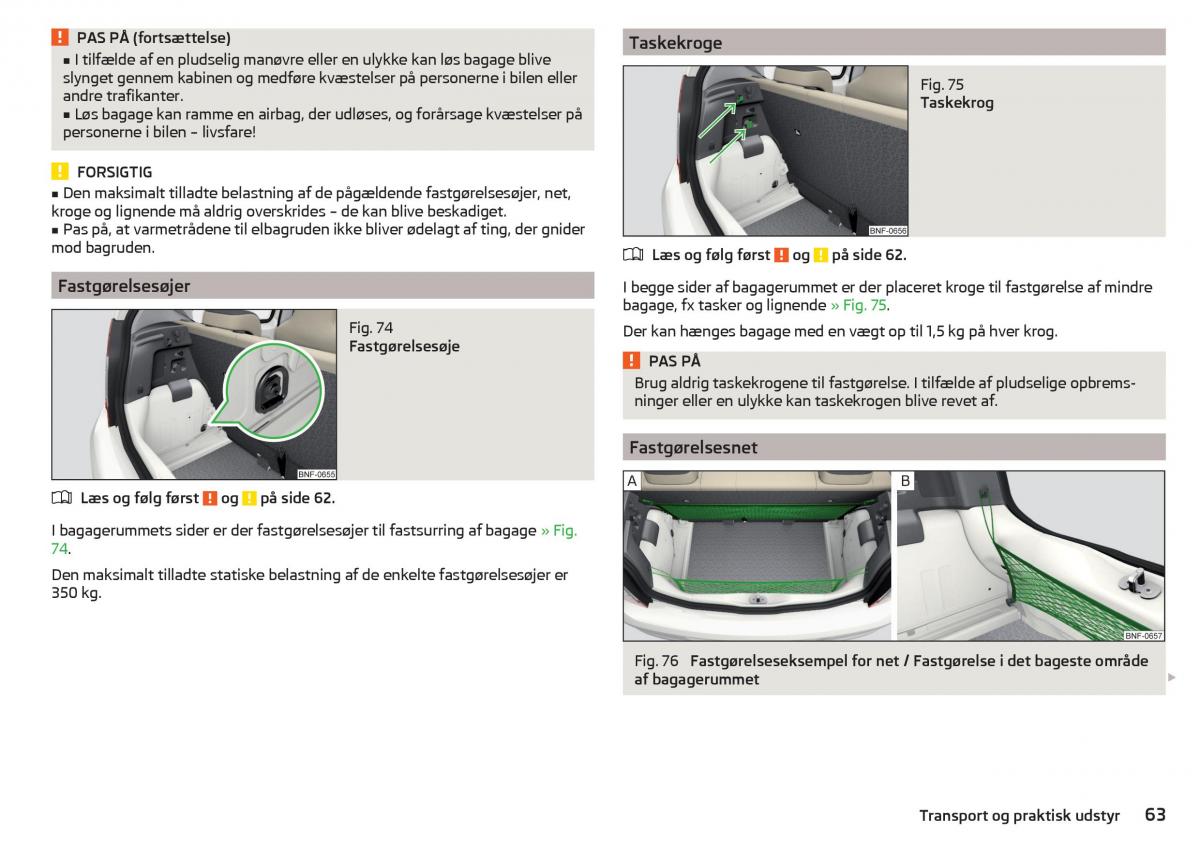 Skoda Citigo Bilens instruktionsbog / page 65