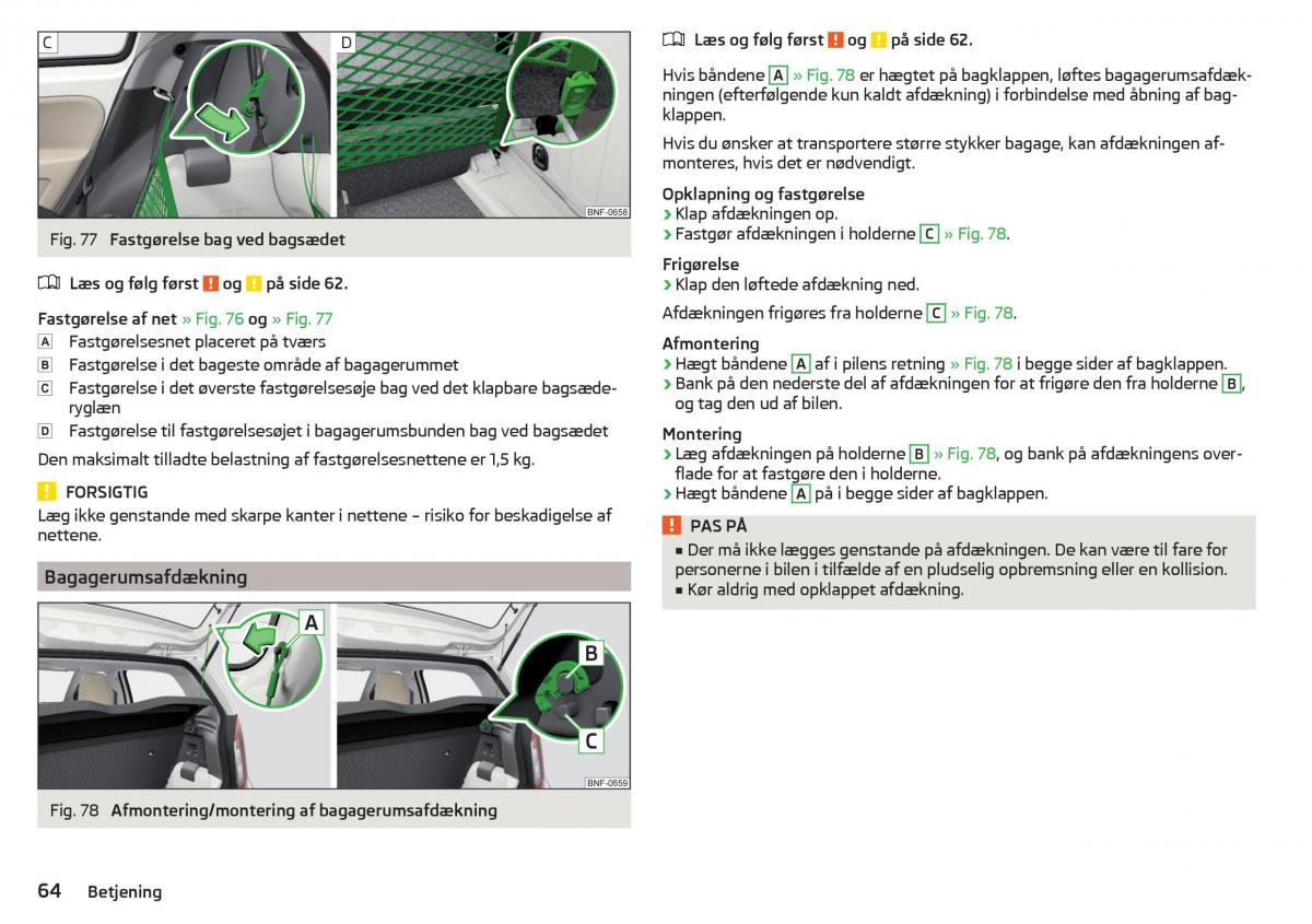 Skoda Citigo Bilens instruktionsbog / page 66