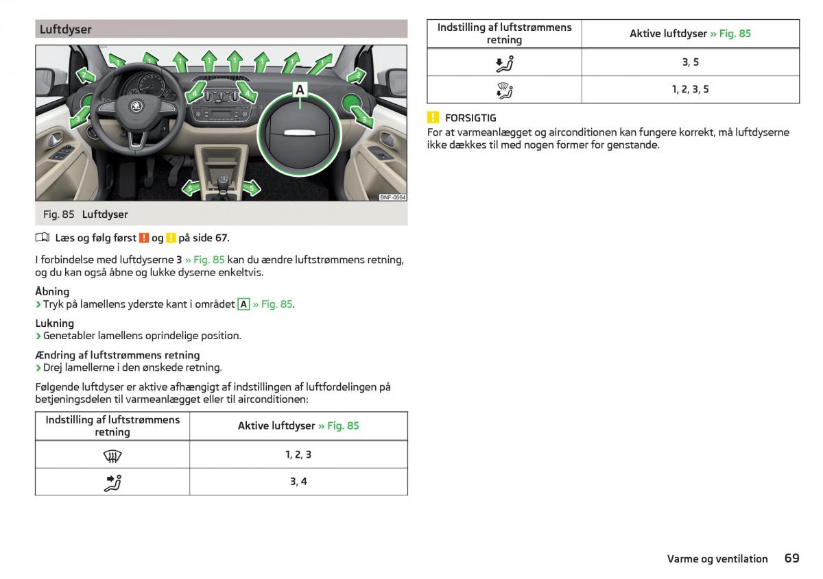 Skoda Citigo Bilens instruktionsbog / page 71