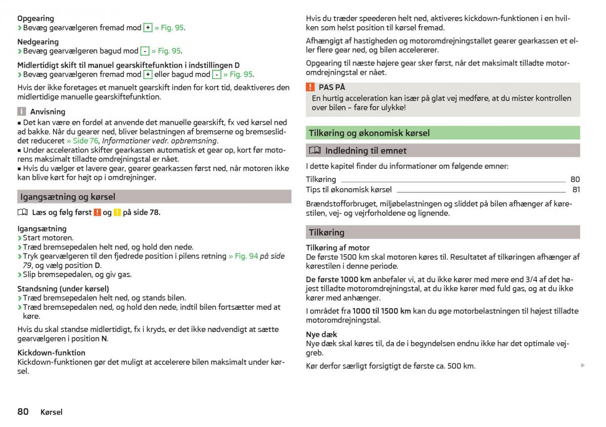 Skoda Citigo Bilens instruktionsbog / page 82