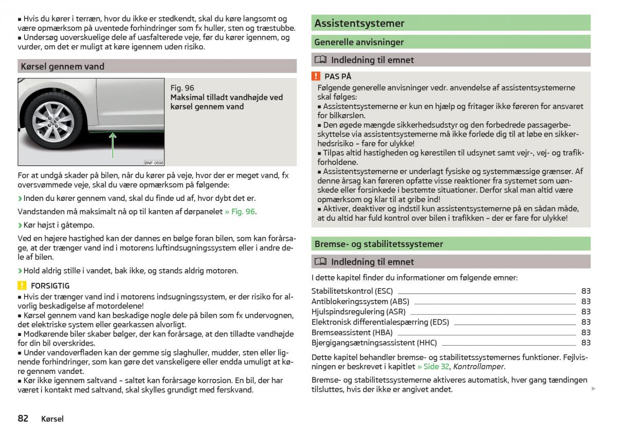 Skoda Citigo Bilens instruktionsbog / page 84