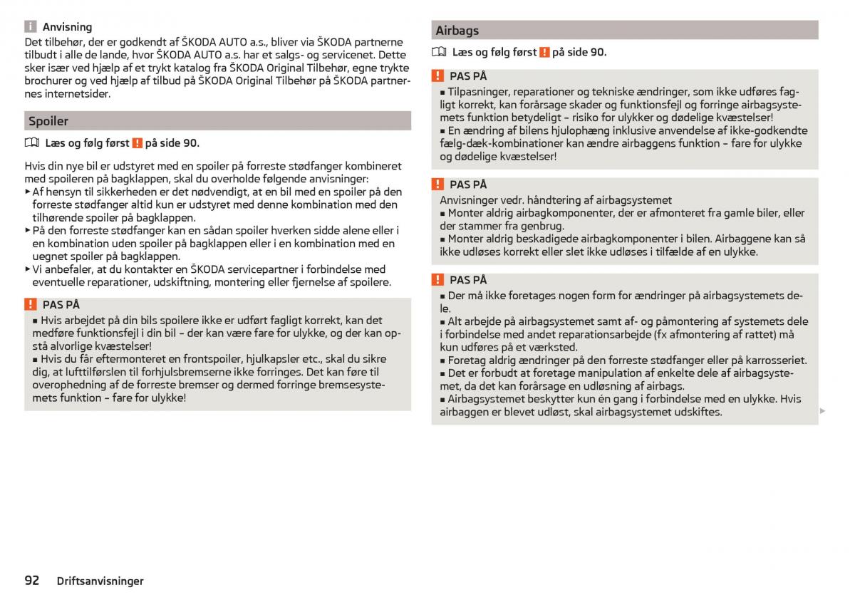 Skoda Citigo Bilens instruktionsbog / page 94